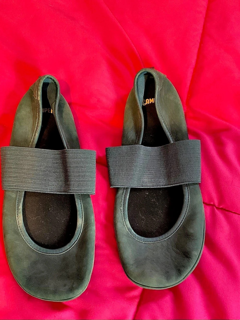 Camper Nina Mary Jane Ballet Flat Dark Green Size 39 8.5